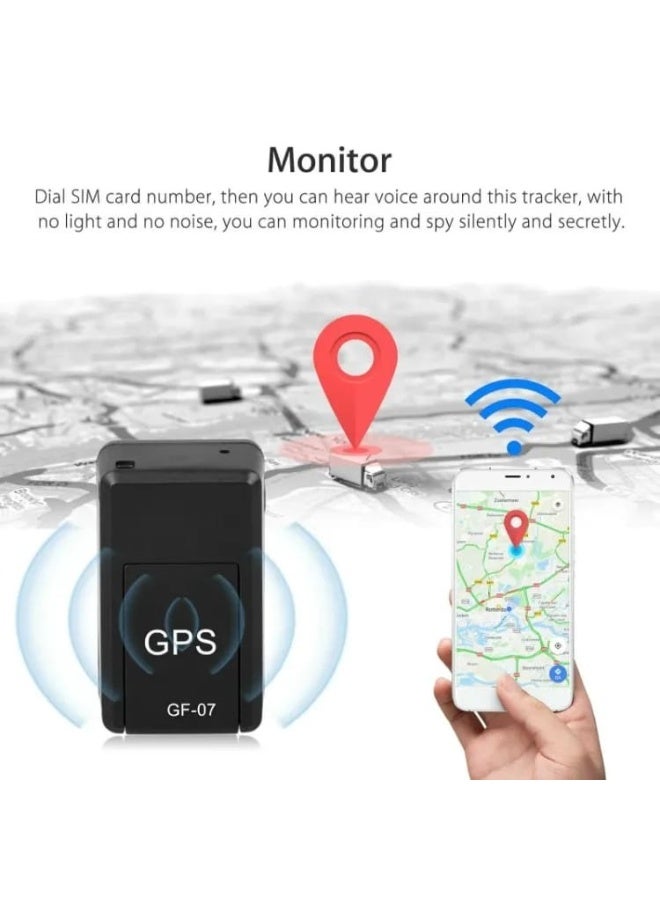 جهاز تتبع سيارات صغير بنظام تحديد المواقع العالمي (GPS) وجهاز تحديد المواقع المغناطيسي في الوقت الفعلي - جهاز GF-07 مضاد للسرقة لتتبع المركبات والأطفال والحيوانات الأليفة - مراقبة صوتية وتسجيل صوتي، تحديد الموقع عبر الرسائل النصية القصيرة - البحث عن المواقع عبر شبكة LBS العالمية - Image 2